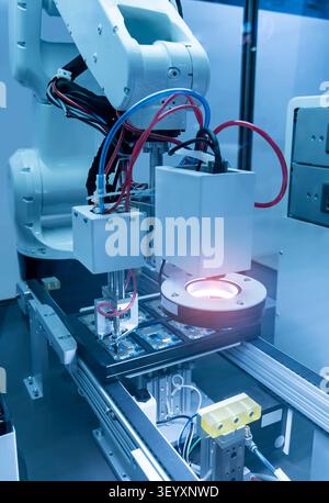 automtic vision sensor camera system in intellegence pcb factory Stock Photo