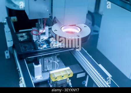 automtic vision sensor camera system in intellegence pcb factory Stock Photo