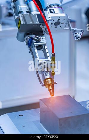 Robotic Welding Machine in a Metal Manufacturing Plant Stock Photo