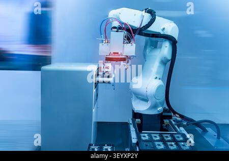 automtic vision sensor camera system in intellegence pcb factory Stock Photo