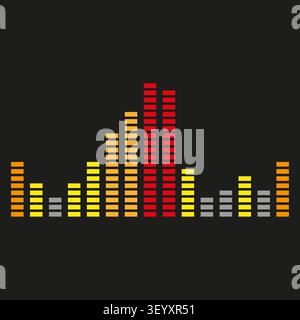 Audio equalizer bar feature colorful vector pattern. This geometric sound wave complements modern music backgrounds. eps 10 Stock Vector