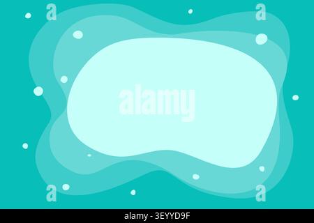 Abstract Turquoise Organic Fluid Background with Copy Space Stock Vector