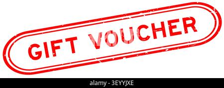 Grunge red gift voucher word rubber seal stamp on white background Stock Vector