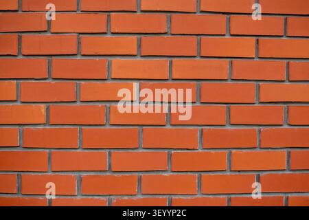 Clean new red brick wall horizontal texture background Stock Photo