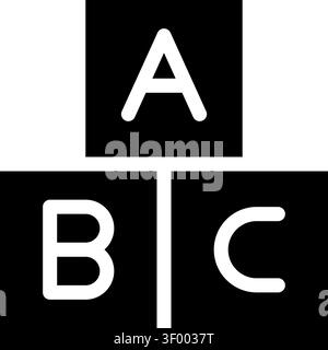 Abc Blocks Solid Icon, Alphabet, Letter, Letters, Building, Children Toys. Stock Vector
