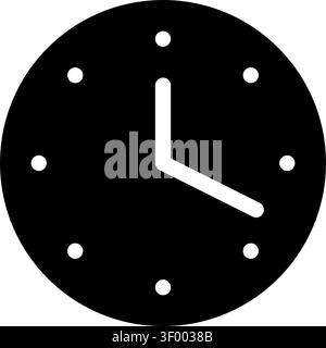 Clock Solid Icon, Time, Watch, Timer, Alarm, Stopwatch, Hour, Minute Stock Vector