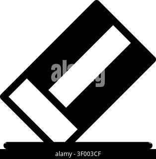 Eraser Solid Icon, Rubber, Erase, Editing Tool, Element. Stock Vector