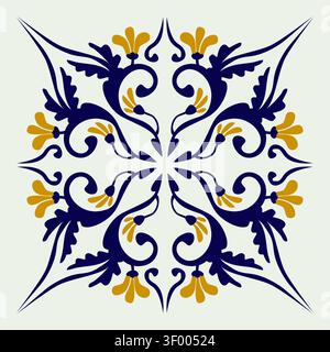 Vintage Ornamental Floral Medallion Pattern Design Stock Vector