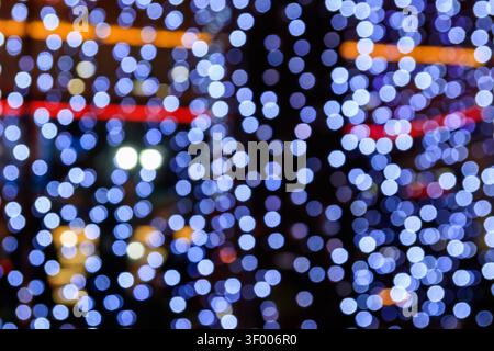 Festive multicolored blurred abstract background. Christmas lights bokeh background Stock Photo