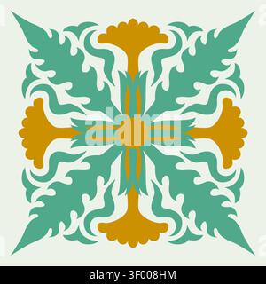 Vintage Ornamental Floral Medallion Elegant Abstract Pattern Design Stock Vector