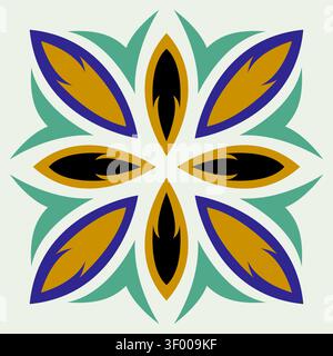 Vintage Ornamental Floral Medallion Elegant Abstract Pattern Design Stock Vector