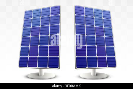 Solar panels for renewable energy generation. Eco-friendly power technology for sustainable electricity. Vector illustration Stock Vector