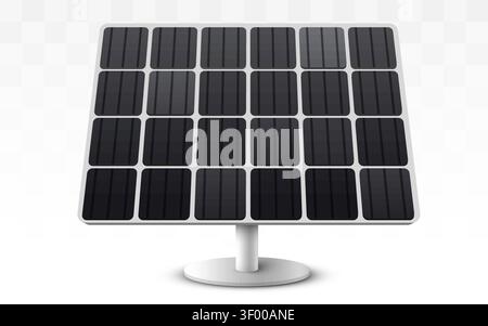 Solar panel icon for renewable energy concept. Sustainable power source for eco friendly design. Vector illustration Stock Vector