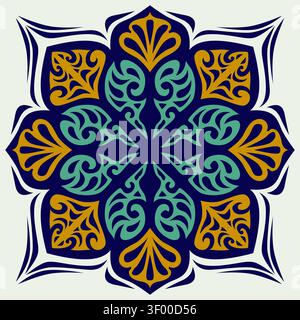 Vintage Ornamental Floral Medallion Elegant Abstract Pattern Design Stock Vector