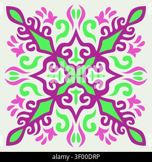 Vintage Ornamental Floral Medallion Elegant Abstract Pattern Design Stock Vector