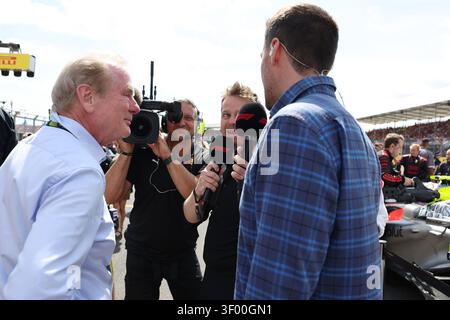 Silverstone, UK. 05th July, 2026. (L to R): Jonathan Palmer (GBR) MotorSport Vision (MSV) Chief Executive with Alex Brundle (GBR) F1 Digital Presenter and Jonathan Palmer (GBR) F1 Digital Presenter on the grid. 05.07.2026. Formula 1 World Championship, Rd 9, British Grand Prix, Silverstone, England, Race Day. Photo credit should read: XPB/Alamy Live News. Stock Photo