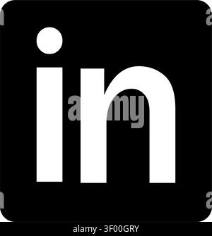 A high quality flat vector icon of the LinkedIn social media network logo for professional networking, corporate communication, business profiles, and Stock Vector