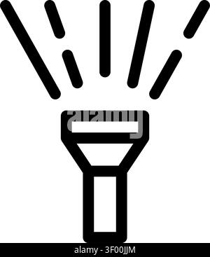 Flashlight Icon, Torch, Light, Beam, Illumination, Portable Stock Vector