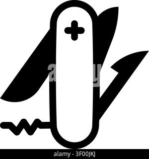 Swiss Army Knife Icon, Tool, Multi-tool, Pocket, Camping Stock Vector