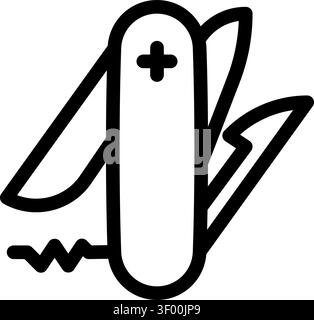 Swiss Army Knife Icon, Tool, Multi-tool, Pocket, Camping Stock Vector