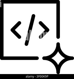 Ai Code Bracket Icon, Programming, Development, Software Stock Vector