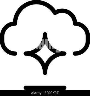 Cloud Ai Icon, Artificial Intelligence, Machine Learning Stock Vector
