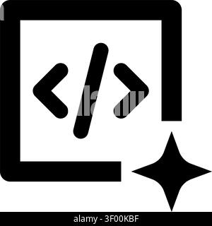 Ai Code Bracket Icon, Programming, Development, Software Stock Vector