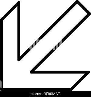 Arrow Diagonal Down Icon, Directional, Chevron, Pointer Stock Vector