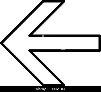 Arrow Left Thin Icon, Directional, Back, Navigation, Previous Stock Vector