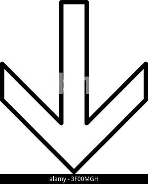 Arrow Down Thin Icon, Directional, Chevron, Pointer, Navigation Stock Vector