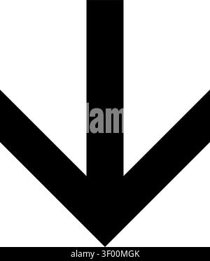Arrow Down Thin Icon, Directional, Chevron, Pointer, Navigation Stock Vector