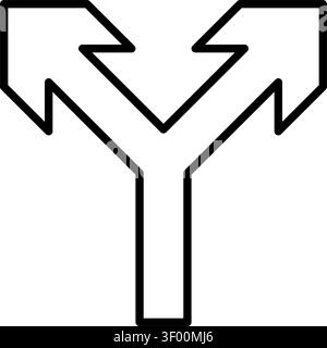 Arrow Left Right Routes Icon, Directional, Navigation, Two Way Stock Vector
