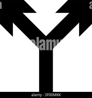 Arrow Left Right Routes Icon, Directional, Navigation, Two Way Stock Vector