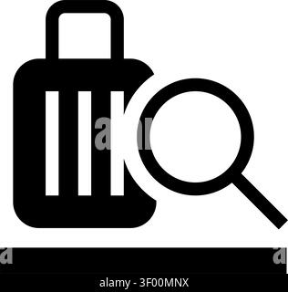 Baggage Inspection Icon, Luggage, Security Check, Airport Stock Vector