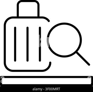 Baggage Inspection Icon, Luggage, Security Check, Airport Stock Vector