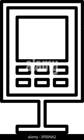 Kiosk Icon, Stand, Information, Ticket, Payment, Self Service Stock Vector