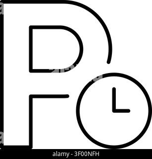 Parking Duration Icon, Time, Clock, Meter, Vehicle, Car Stock Vector