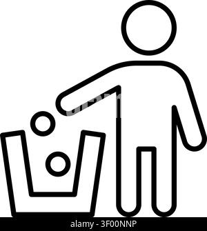 People Trash Bin Icon, Waste, Garbage, Rubbish, Disposal, Refuse Stock Vector