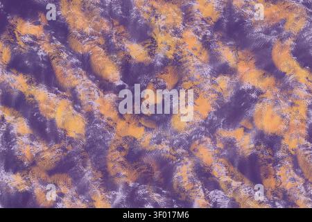 Abstract purple and gold textured background with swirling brushstroke patterns and layered grunge effect, ideal for modern design, wallpaper, brandin Stock Photo