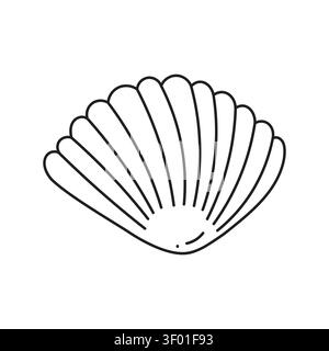 Doodle illustration of seashells on a white background Stock Vector