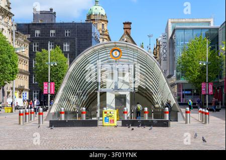 South entrance to St Enoch Subway Station, Howard Street, Glasgow, Scotland, UK Stock Photo