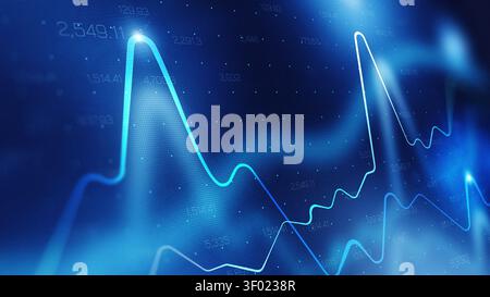 Stock exchange trading chart shows market trends and price movements over time Stock Photo