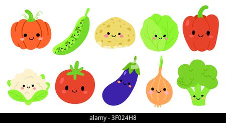 Food illustration set for vector vegetable cartoon and healthy design green. Tomato cooking corn for isolated icon food and onion salad farm. Food Stock Vector