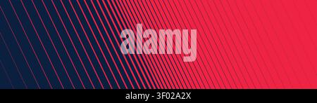 Halftone gradient texture from thick to thin diagonal line, Fade oblique stripe gradation minimalistic ornament, Red - Navy slanted pattern backdrop, Stock Vector