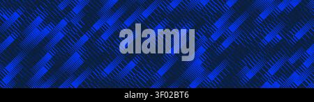 Slanted thin to thick lines vanish backdrop, Oblique stripe halftone gradient texture, Diagonal repeated striped linear gradation pattern, Unique blue Stock Vector