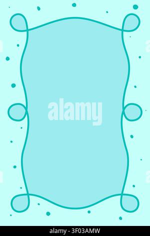 vertical Abstract Turquoise Organic Fluid Background with Copy Space Stock Vector