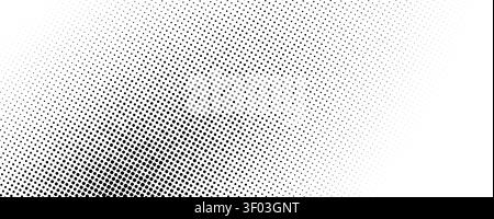 Faded halftone gradient noise texture. Grunge grit grain background. Black sand dot wallpaper. Retro pixelated backdrop. Anime or manga style comic overlay. Vector aged distressed dirt speckle surface Stock Vector