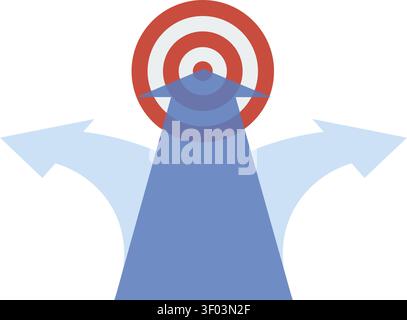 choose the straight path to reach your main goals directly while ignoring side distractions that steer you away. Stock Vector