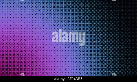 Pixel art background with dithered bitmap texture. Vector realistic illustration of digital color gradient pattern, retro 8-bit gaming wallpaper with geometric dots and abstract halftone effect Stock Vector