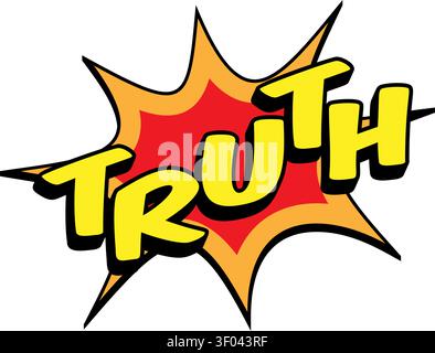 TRUTH Comic Book Pop Art Explosion Burst Graphic Stock Vector